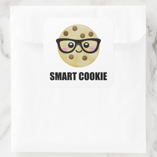Smart Cookie Funny Vierkante Sticker (Tas)