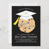Smart Cookie Graduy Party Invitation Black Kaart (Voorkant)
