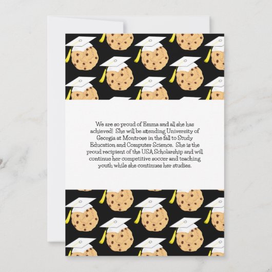 Smart Cookie Graduy Party Invitation Black Kaart (Achterkant)