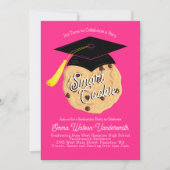 Smart Cookie Graduy Party Invitation Roze Kaart (Voorkant)