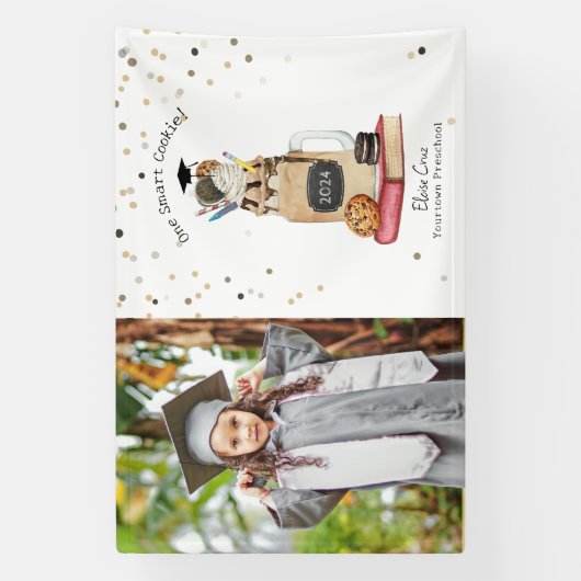 Smart Cookie Milkshake Afstuderen Foto Spandoek (Verticaal)