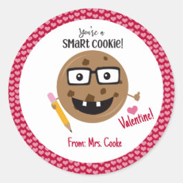 Smart Cookie Nerd Classroom Teacher Kinder Cute Ronde Sticker