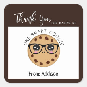 Smart Cookie Teacher Dank u Waardering Gift Vierkante Sticker
