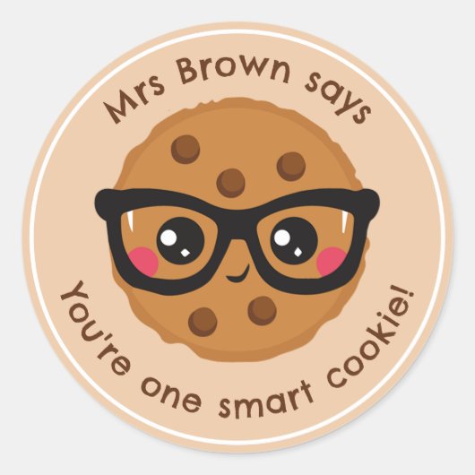 Smart Cookie Teacher Personeelsbeloningen Stickers (Voorkant)