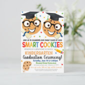 Smart Cookies thema Kinder Afstuderen uitnodiging (Staand voorkant)