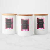 Smart Crimson Pink Black Brilliants Productlabel Voedselcontainer Etiket (Flessen)