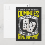 Smart Domino Player Quote Board Gambler Briefkaart (Voorkant / Achterkant)