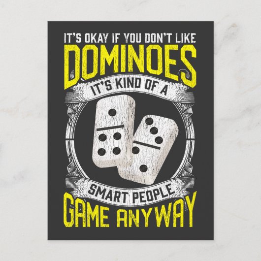 Smart Domino Player Quote Board Gambler Briefkaart (Voorkant)