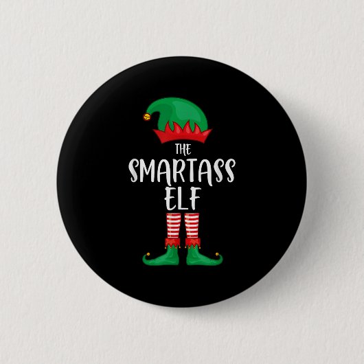 Smart Elf Christmas Party Matching Family Group Pa Ronde Button 5,7 Cm (Voorkant)