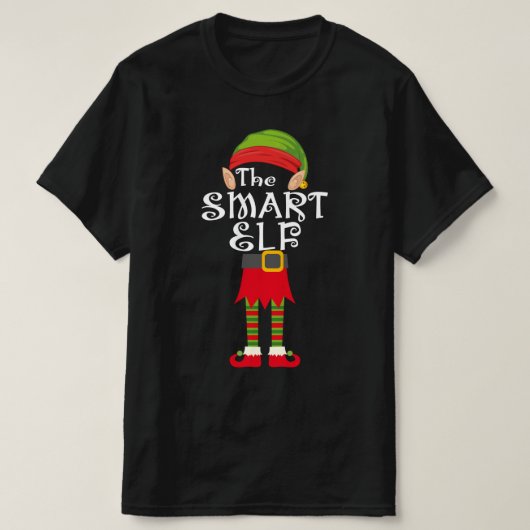 smart elf familie die kerstmis afstemt t-shirt (Design voorkant)