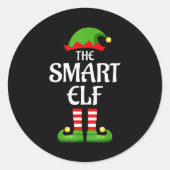 Smart Elf Family Matching Group Christmas  Ronde Sticker (Voorkant)