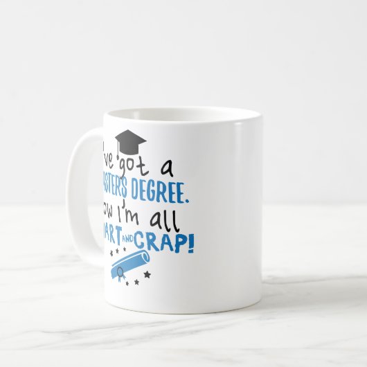 Smart en Crap Masters Degree Afstuderen Mok (Voorkant links)