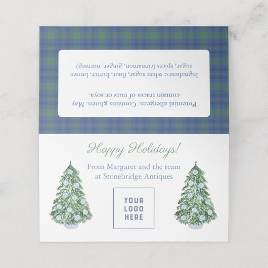 Smart Feestdagen Promotion Gift Bag Topper Card Plaatskaartje (Buitenkant ongevouwen)