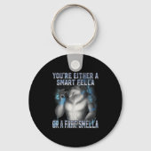 Smart Fella Alpha Wolf Meme Funny Weerwolf Vervloe Sleutelhanger (Voorkant)