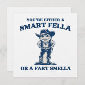 Smart Fella or Fart Smella Retro Frog Meme Funny Kaart (Voorkant / Achterkant)