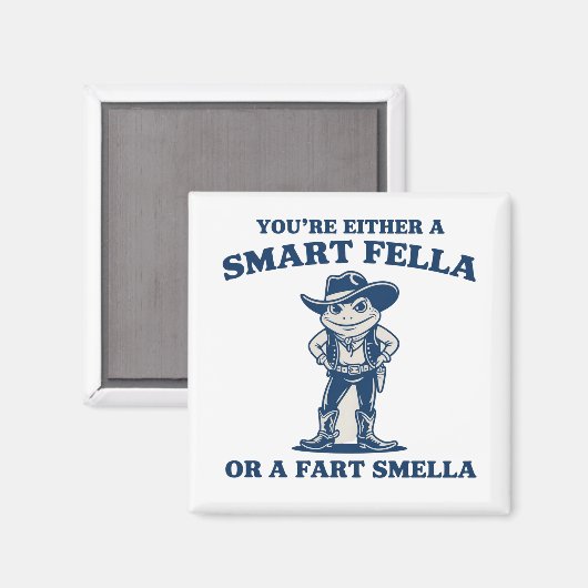 Smart Fella or Fart Smella Retro Frog Meme Funny Magneet (Voorkant / Achterkant)