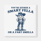 Smart Fella or Fart Smella Retro Frog Meme Funny Magneet (Voorkant)