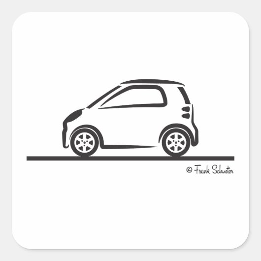 Smart Fortwo Side Vierkante Sticker (Voorkant)
