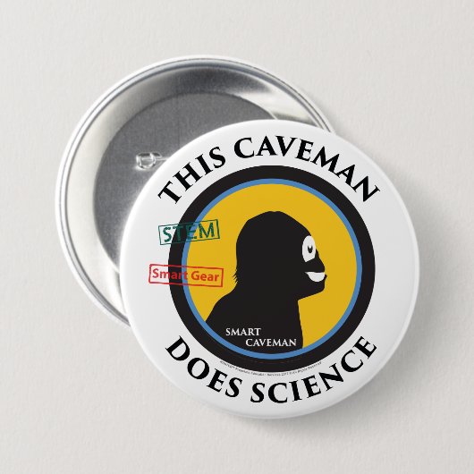 Smart Gear Science Caveman STEM Ronde Button 7,6 Cm (Voorkant /achterkant)
