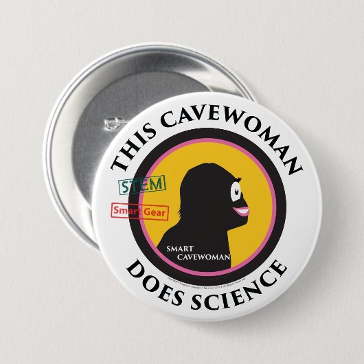 Smart Gear Science Caveoman STEM Ronde Button 7,6 Cm (Voorkant /achterkant)