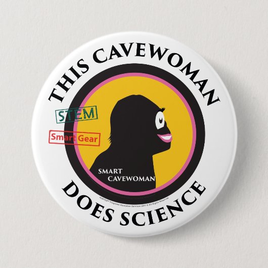 Smart Gear Science Caveoman STEM Ronde Button 7,6 Cm (Voorkant)