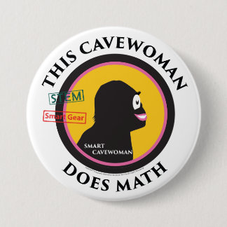 Smart Gear Wiskunde Cavewoman STEM Ronde Button 7,6 Cm