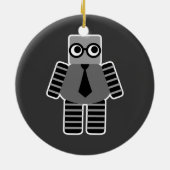 Smart Geek Robot Keramisch Ornament (Achterkant)