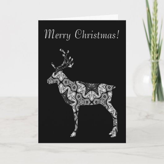 Smart Geometric Pattern Reindeer Merry Kerstmis Feestdagen Kaart (Voorkant)