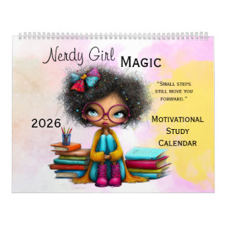 Smart Girl Motivational Study Wall Calendar 2026 Kalender