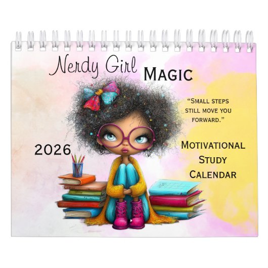 Smart Girl Motivational Study Wall Calendar 2026 Kalender (Hoes)