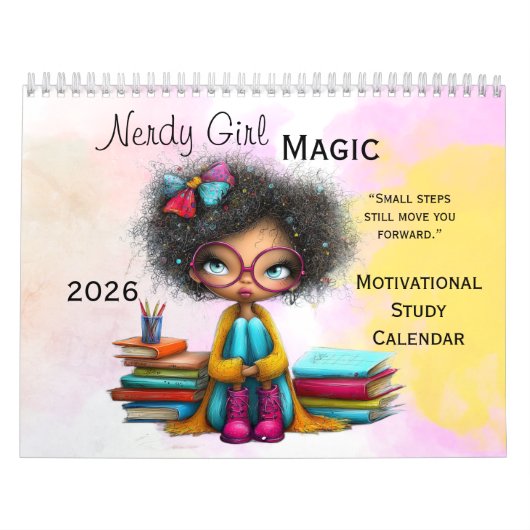 Smart Girl Motivational Study Wall Calendar 2026 Kalender (Hoes)