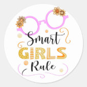 Smart Girls Rule Ronde Sticker (Voorkant)