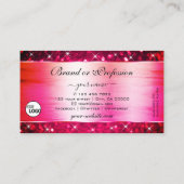 Smart Girly Pink Glitter Lichtgevende Sterren en L Visitekaartje (Achterkant)