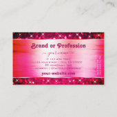 Smart Girly Roze Glitter Lichtgevende Sterren Prec Visitekaartje (Achterkant)