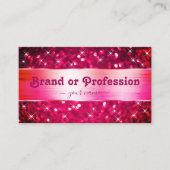 Smart Girly Roze Glitter Lichtgevende Sterren Prec Visitekaartje (Voorkant)