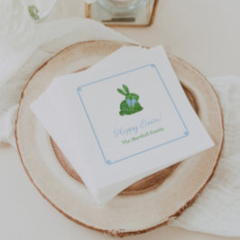 Smart Green and Blue Easter Rabbit Brunch Party Servet
