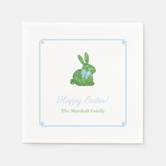 Smart Green and Blue Easter Rabbit Brunch Party Servet (Voorkant)
