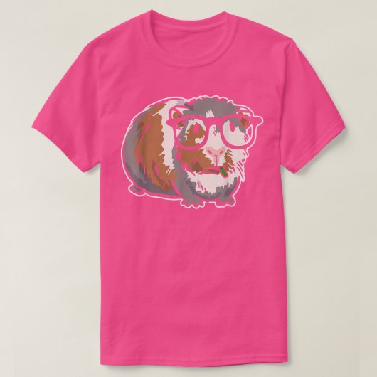 Smart Guinea Pig met bril - Nerd Guinee Pig T-shirt (Design voorkant)