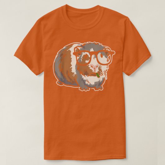 Smart Guinea Pig. met bril Nerd Guinee T-shirt (Design voorkant)