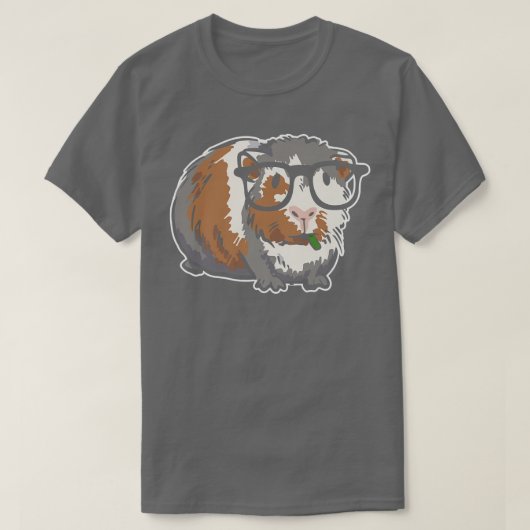 Smart Guinea Pig. met bril Nerd Guinee T-shirt (Design voorkant)