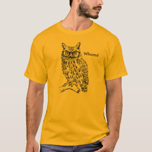 Smart Hipster Uil met Glazen Zwart  T-shirt