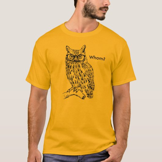 Smart Hipster Uil met Glazen Zwart T-shirt (Voorkant)