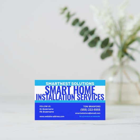 Smart Home-installatieservices Visitekaartje (Staand voorkant)