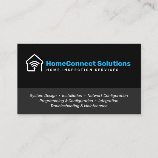 Smart Home Technician Zwart Visitekaartje (Voorkant)