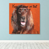 Smart Irish Setter Dog Canvas Afdruk (Insitu (Houten vloer))