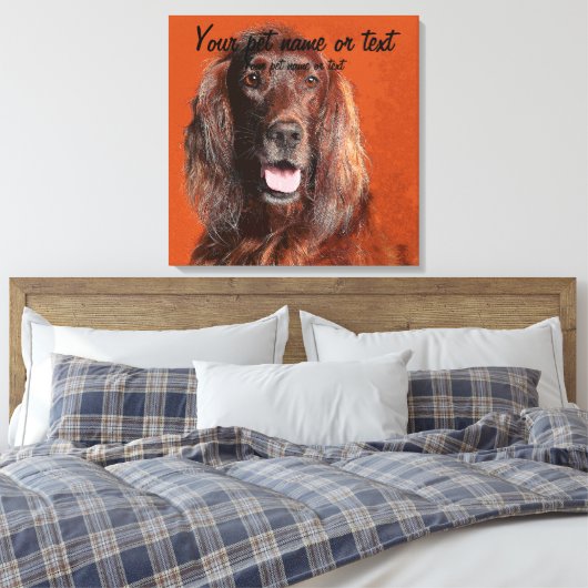 Smart Irish Setter Dog Canvas Afdruk (Insitu (Slaapkamer))
