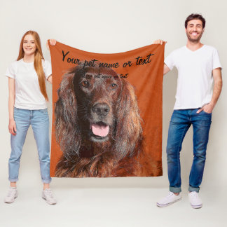 Smart Irish Setter Dog Fleece Deken