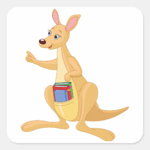Smart Kangaroo Vierkante Sticker