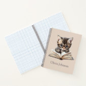 Smart Kitten met bril Gepersonaliseerd Notitieboek (Binnen)