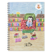 Smart-leespinguïn, aangepast kind notitieboek (Voorkant)